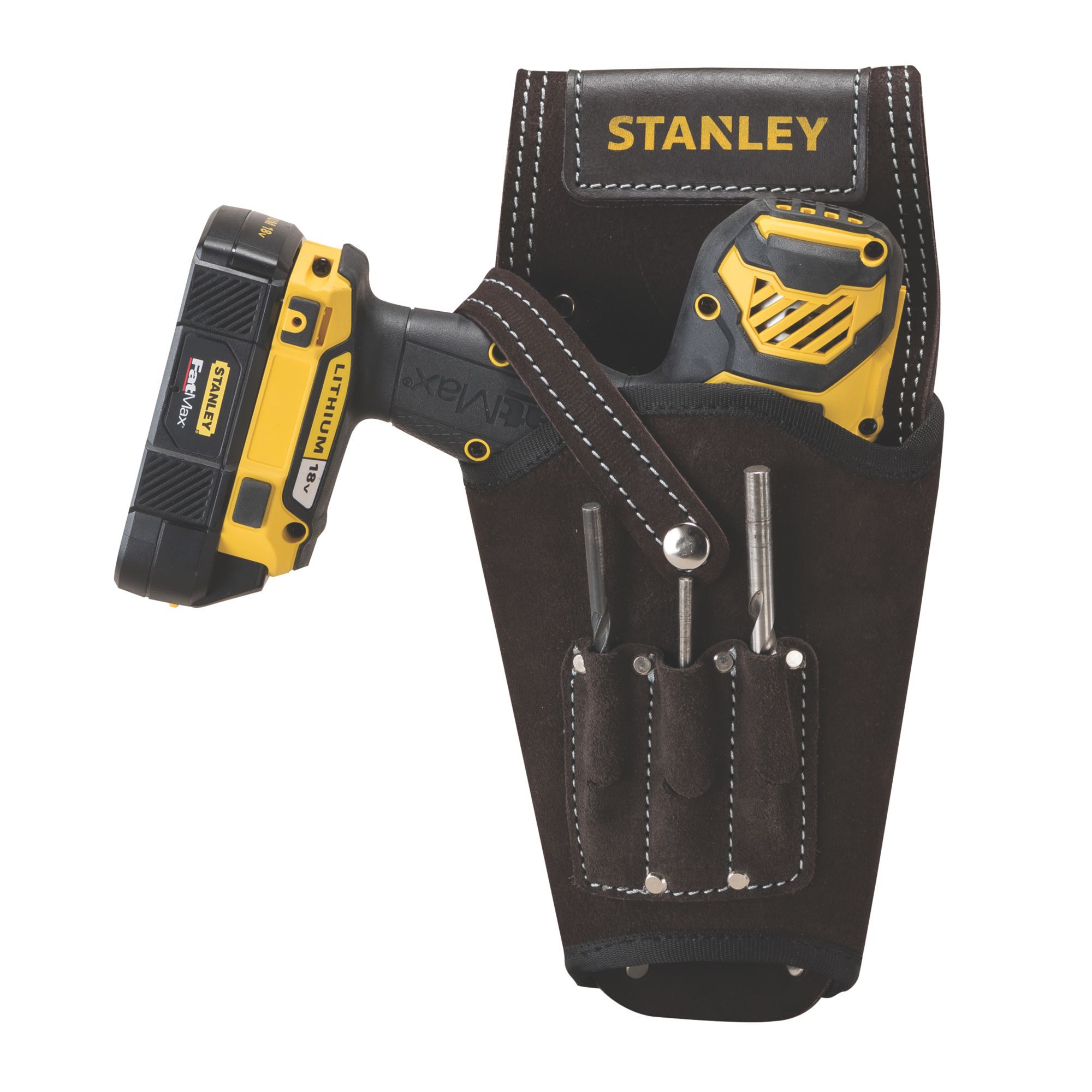 Stanley Leather 3 pocket Drill holster DIY at B&Q