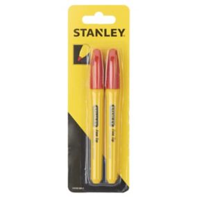 Stanley Red Fine tip Permanent Marker pen, Pack of 2
