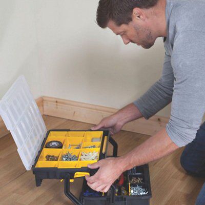 Stanley Sortmaster Black Organiser with 16 compartments