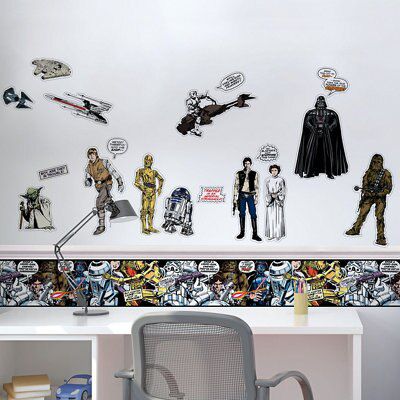 Star Wars Star Wars Black Self-adhesive Wall sticker (L)700mm (W)500mm