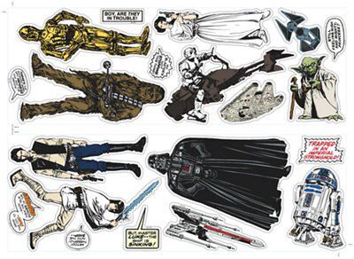 Star Wars Star Wars Black Self-adhesive Wall sticker (L)700mm (W)500mm