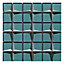Stargazer Teal Gloss Mirror effect Star Glass 2x2 Mosaic tile, (L)300mm (W)300mm