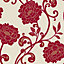 Statement Alanis Cream & red Floral Textured Wallpaper