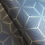 Statement Blue Geometric Metallic effect Smooth Wallpaper