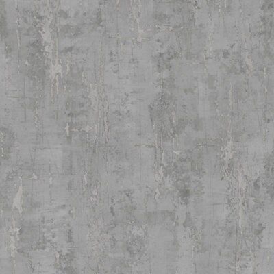 Statement Ennis Grey Mica effect Textured Wallpaper | DIY at B&Q