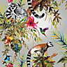 Statement Multicolour Lemur Metallic effect Smooth Wallpaper