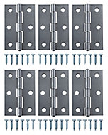 Steel Butt Door hinge (L)75mm N435, Pack of 6