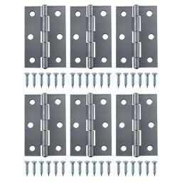 Steel Butt Door hinge N435 (L)75mm, Pack of 6