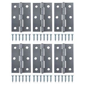 Steel Butt Door hinge N435 (L)75mm (W)75mm, Pack of 6