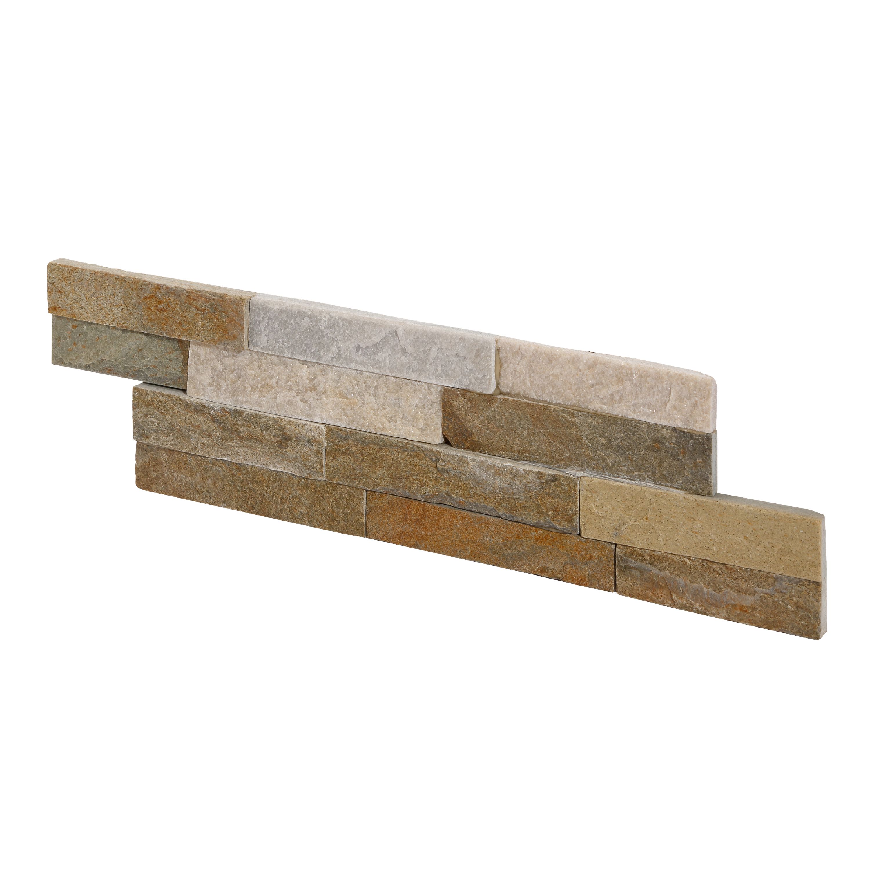Stegu Splitface Multicolour Matt Patterned Textured Natural stone Indoor & outdoor Wall Tile, Pack of 12, (L)400mm (W)100mm
