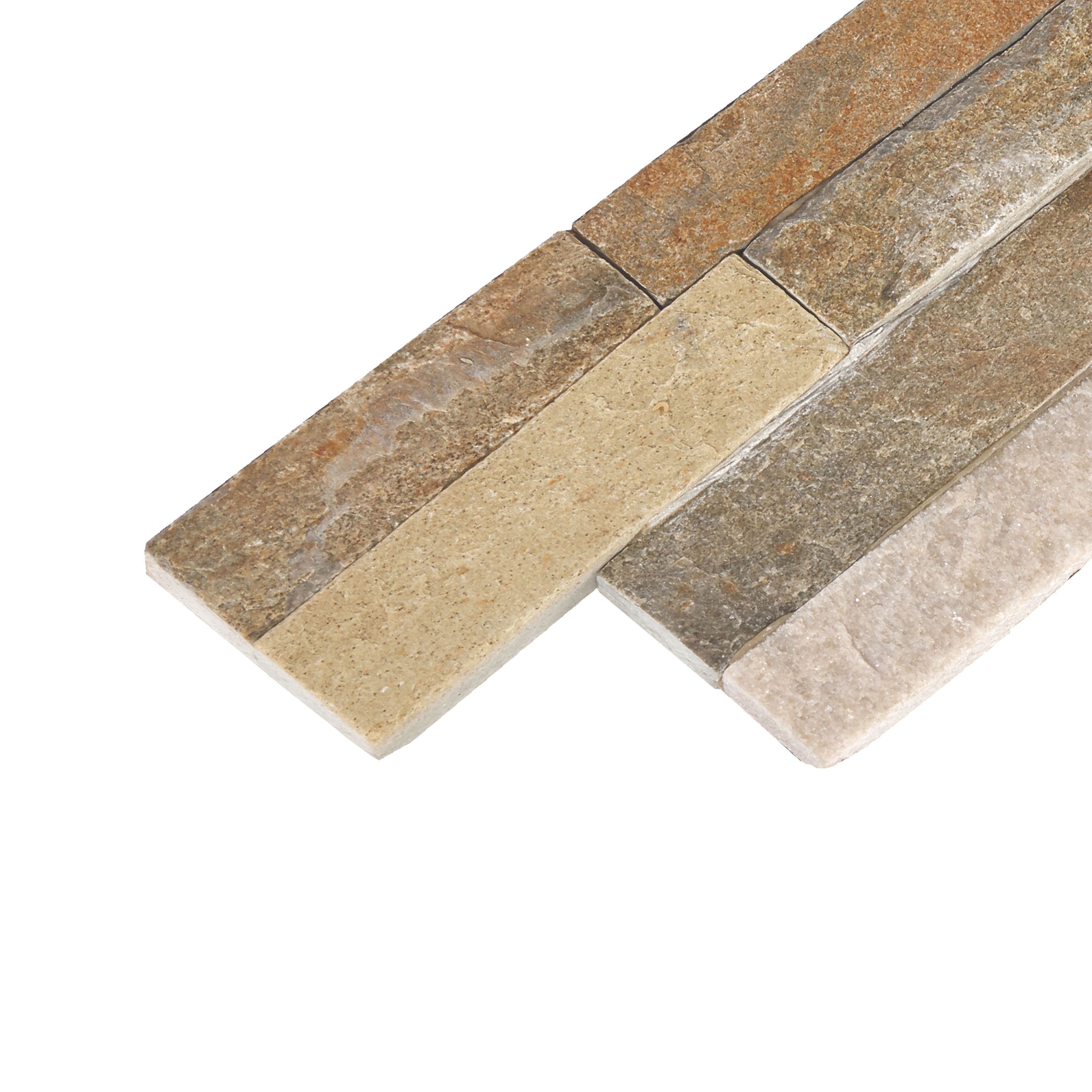 Stegu Splitface Multicolour Patterned Natural stone Outdoor Wall Tile - 4