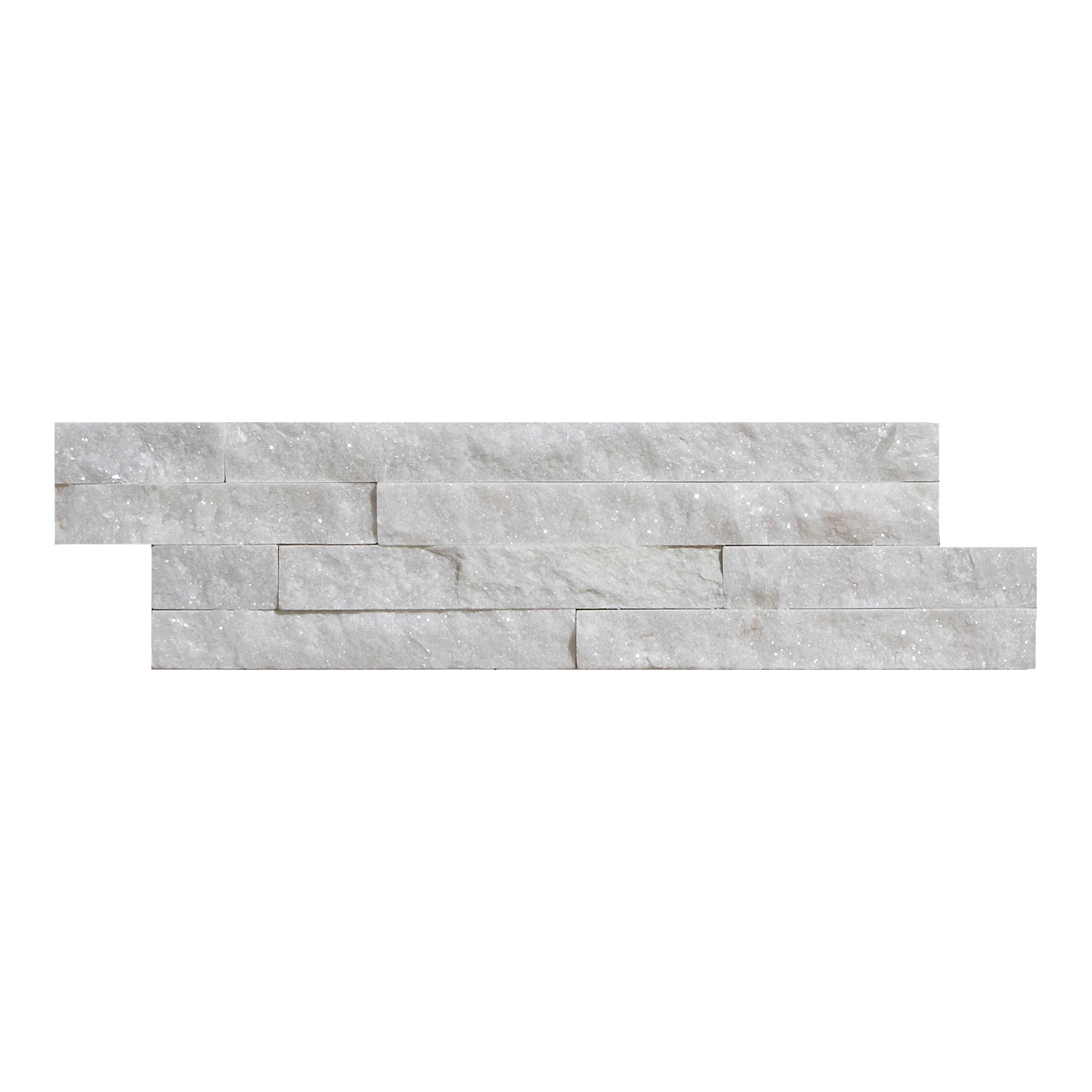 Stegu Splitface White Semi-gloss Patterned Textured Natural stone Indoor Wall Tile, Pack of 12, (L)400mm (W)100mm