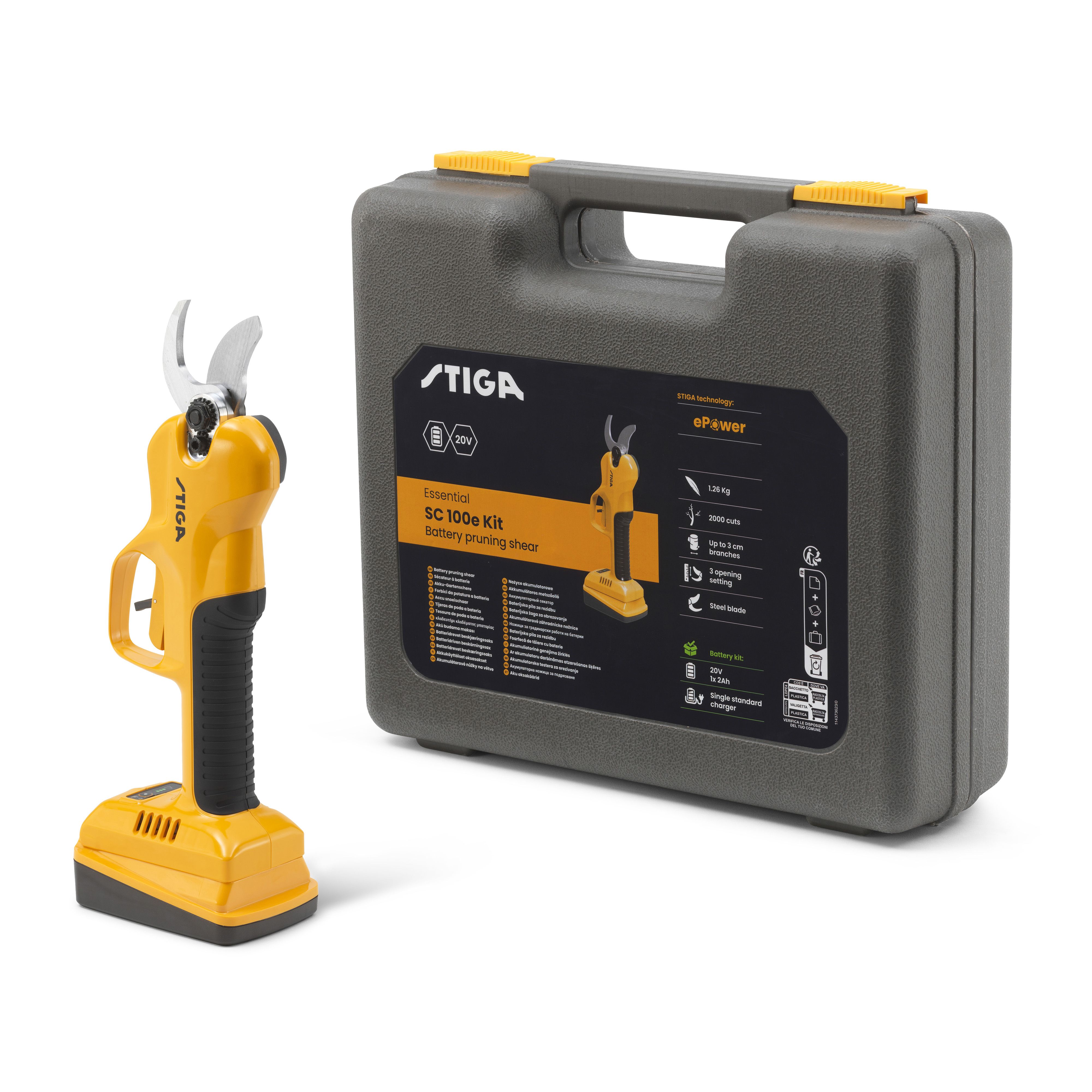 Stiga 20V SC 100e Kit / 257022001/UKS Cordless Pruner & shrub shears, 30cm Bar