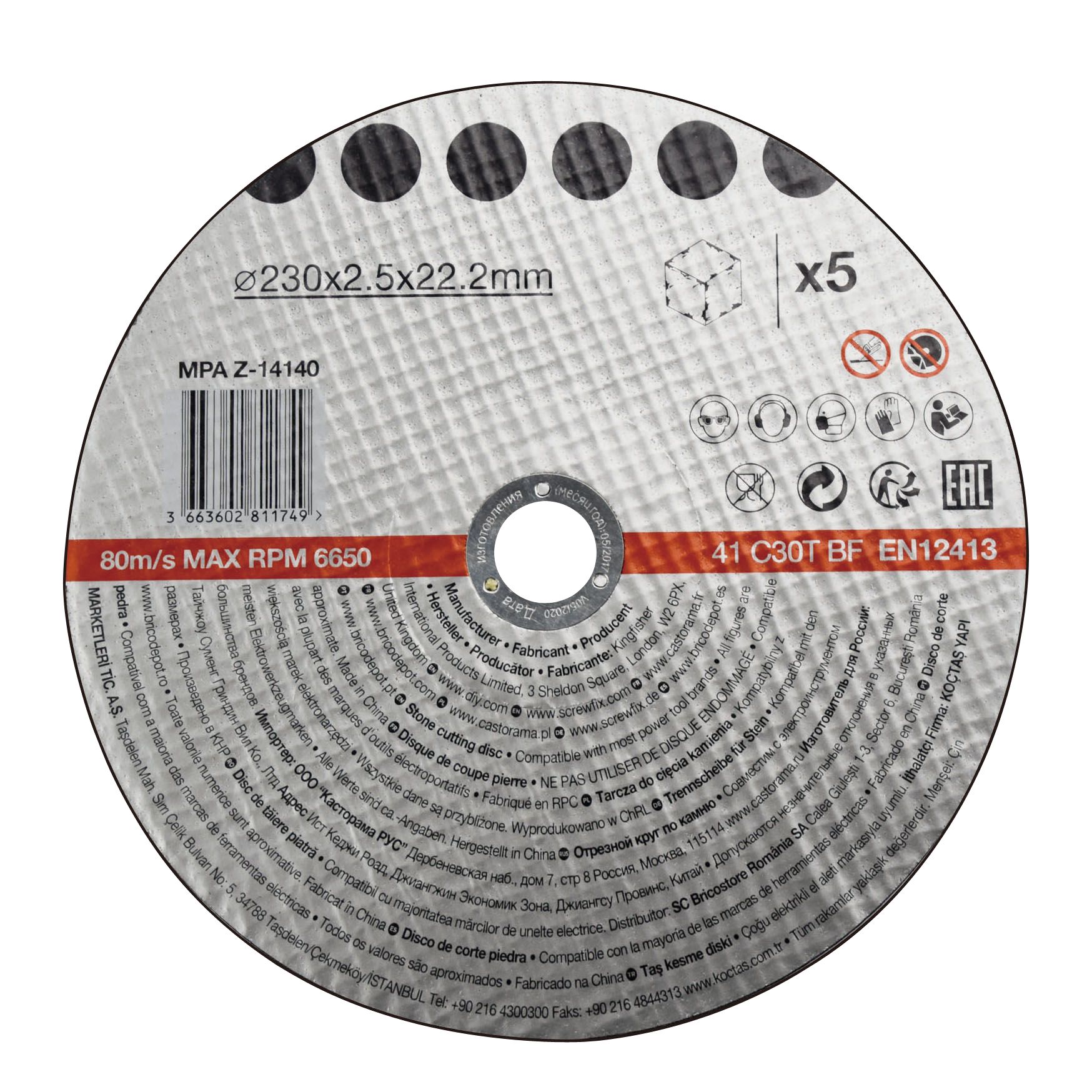 5 cutting discs