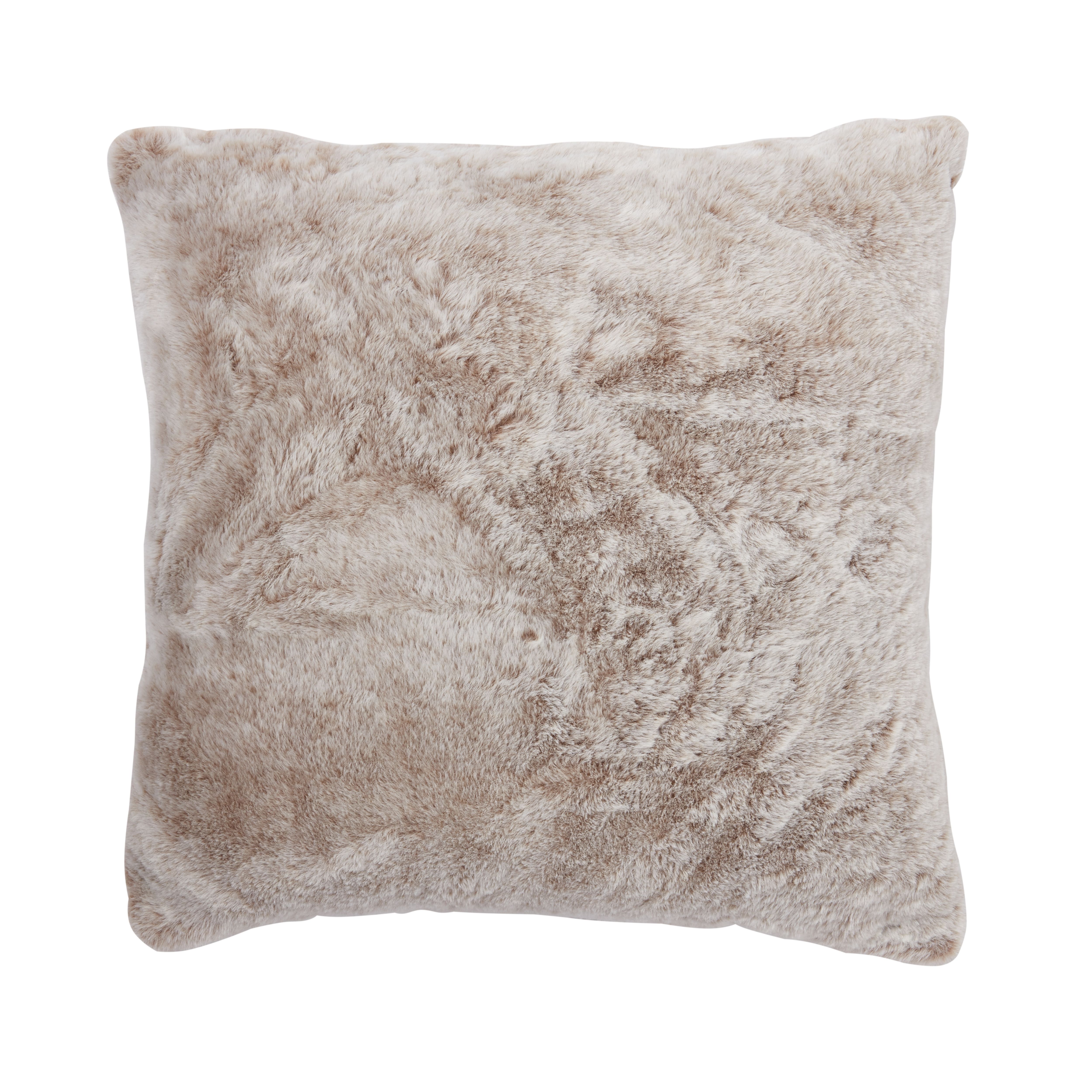 Stone Rabbit faux fur effect Indoor Cushion, (L)43cm x (W)43cm