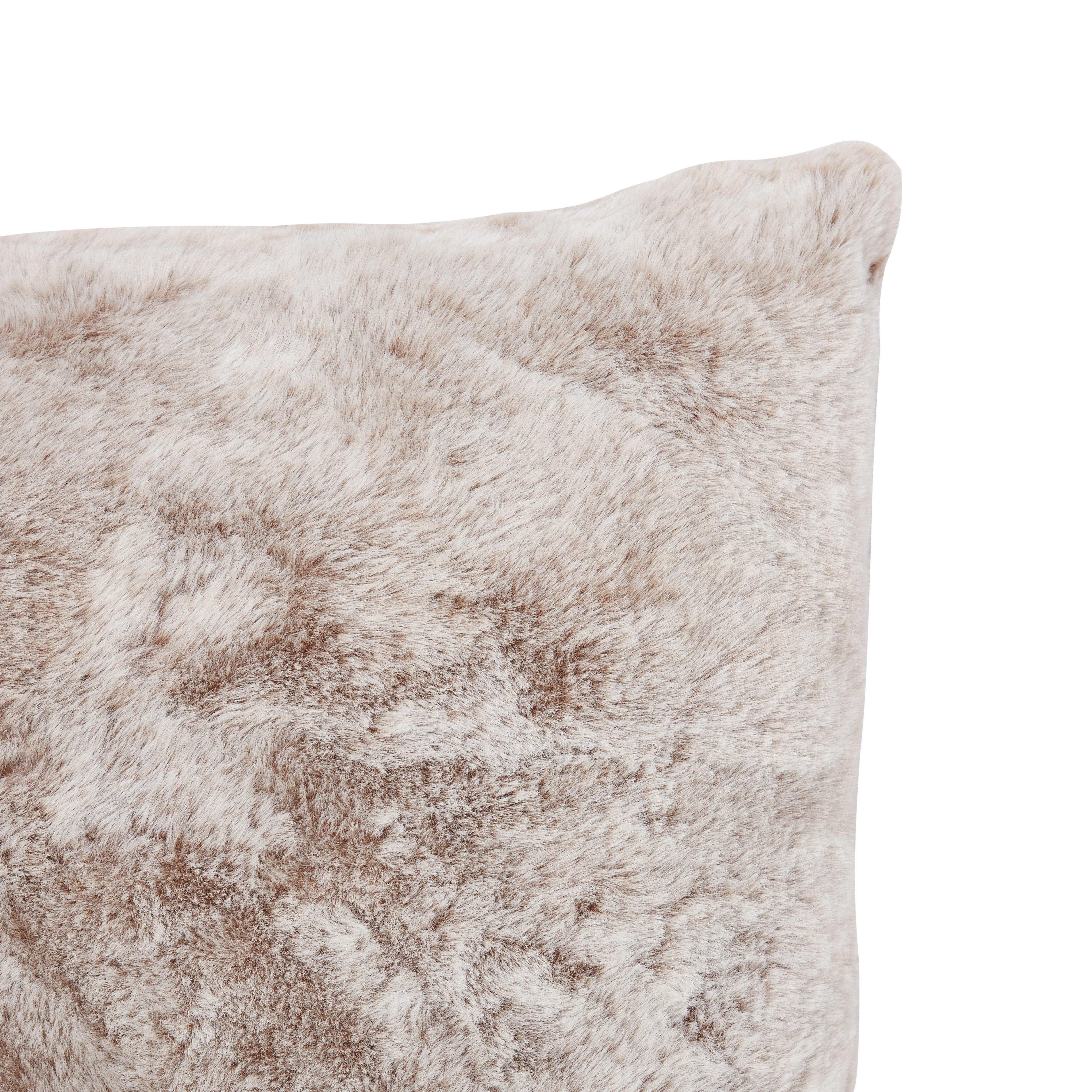 Stone Rabbit faux fur effect Indoor Cushion, (L)43cm x (W)43cm