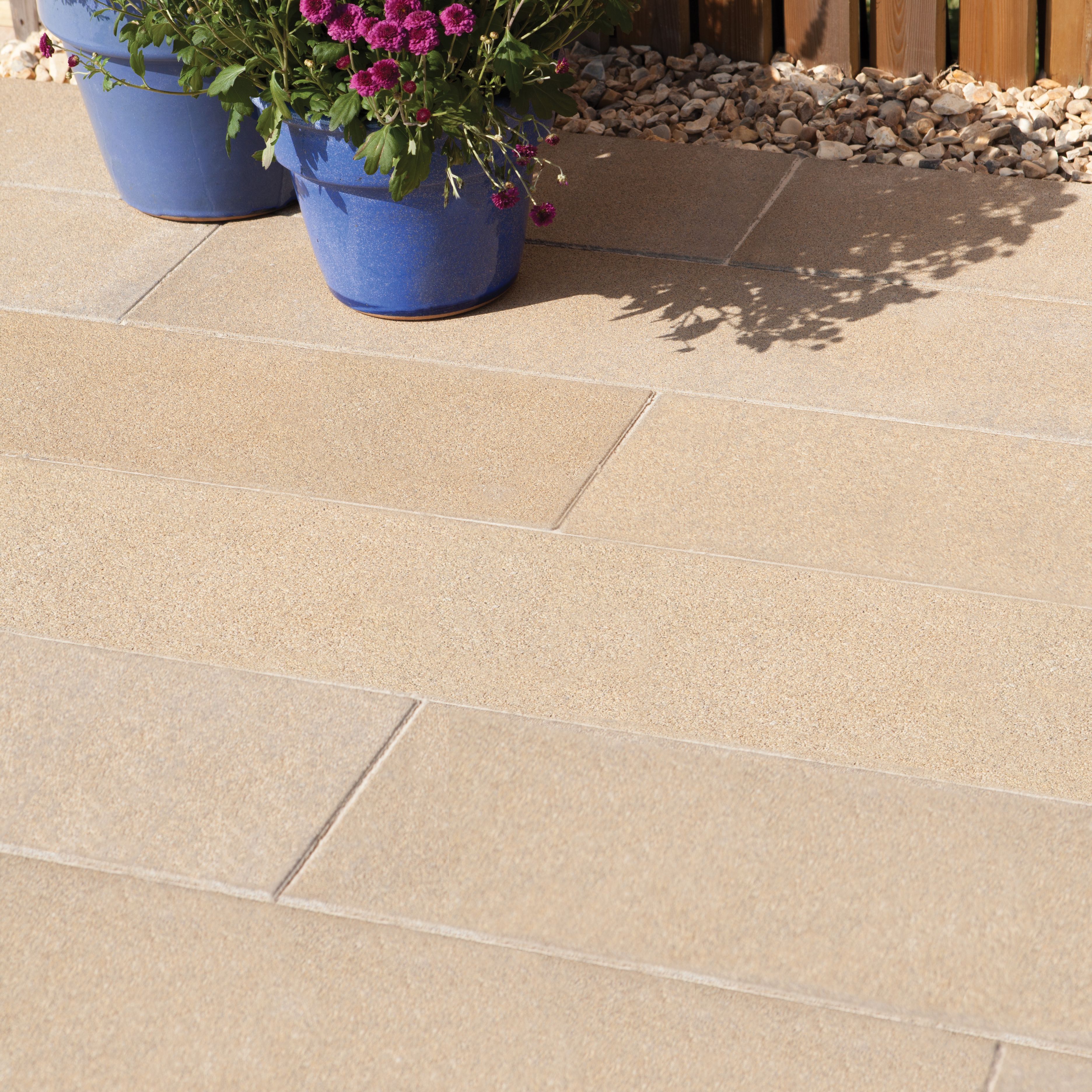 Stonemaster Light buff washed Paving set 8m², Pack of 50 ...