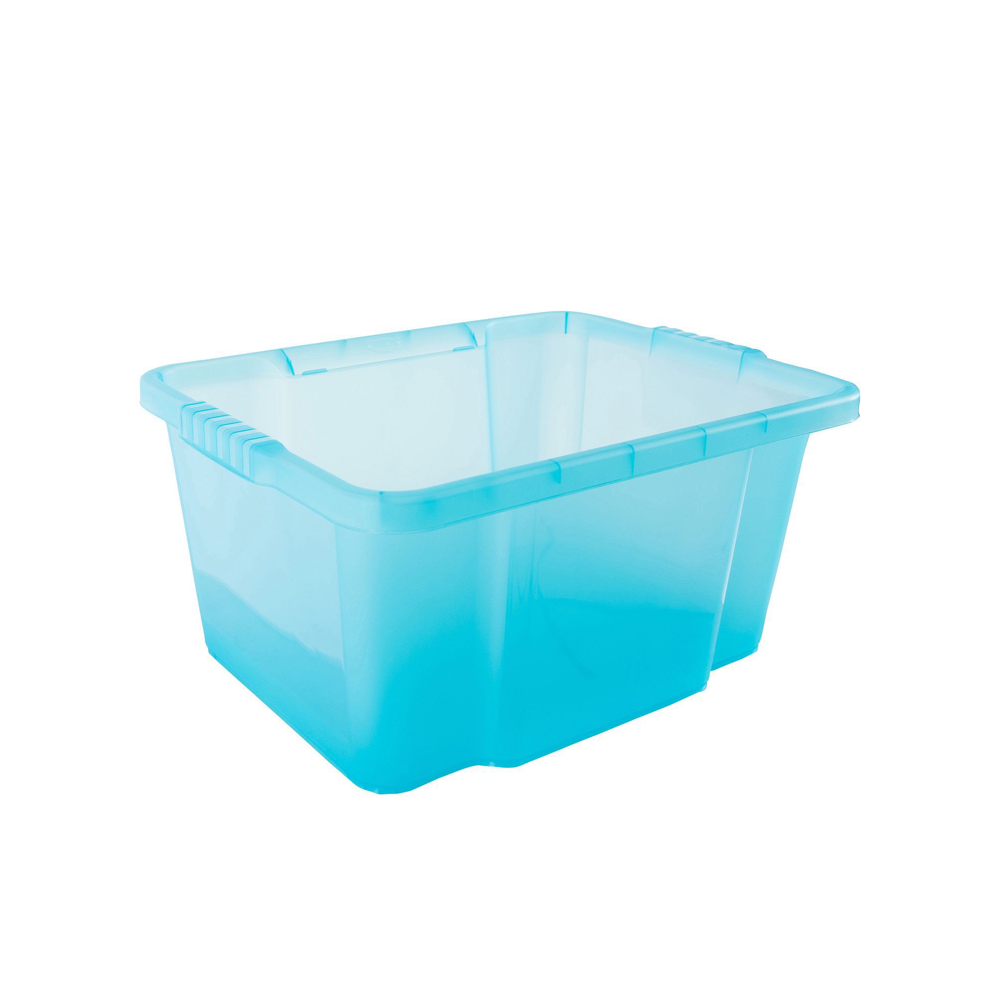Storage boxes Blue 30L Plastic Lid for storage box DIY at B&Q