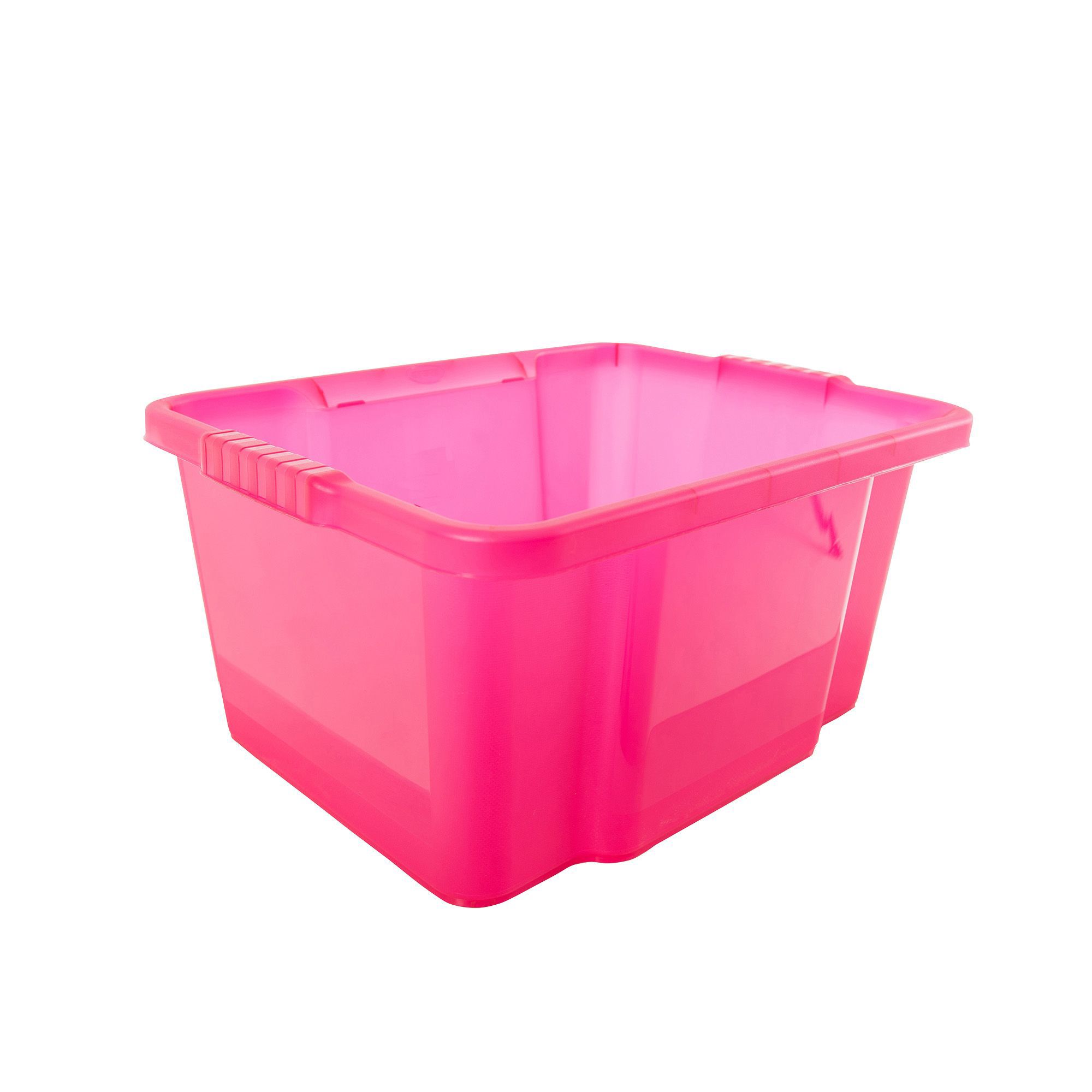 Storage boxes Pink 30L Polypropylene Storage box DIY at B&Q