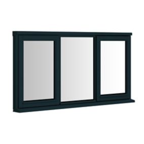 Stormsure Clear Double glazed Anthracite grey Timber Right-handed Top hung Window, (H)1195mm (W)1195mm