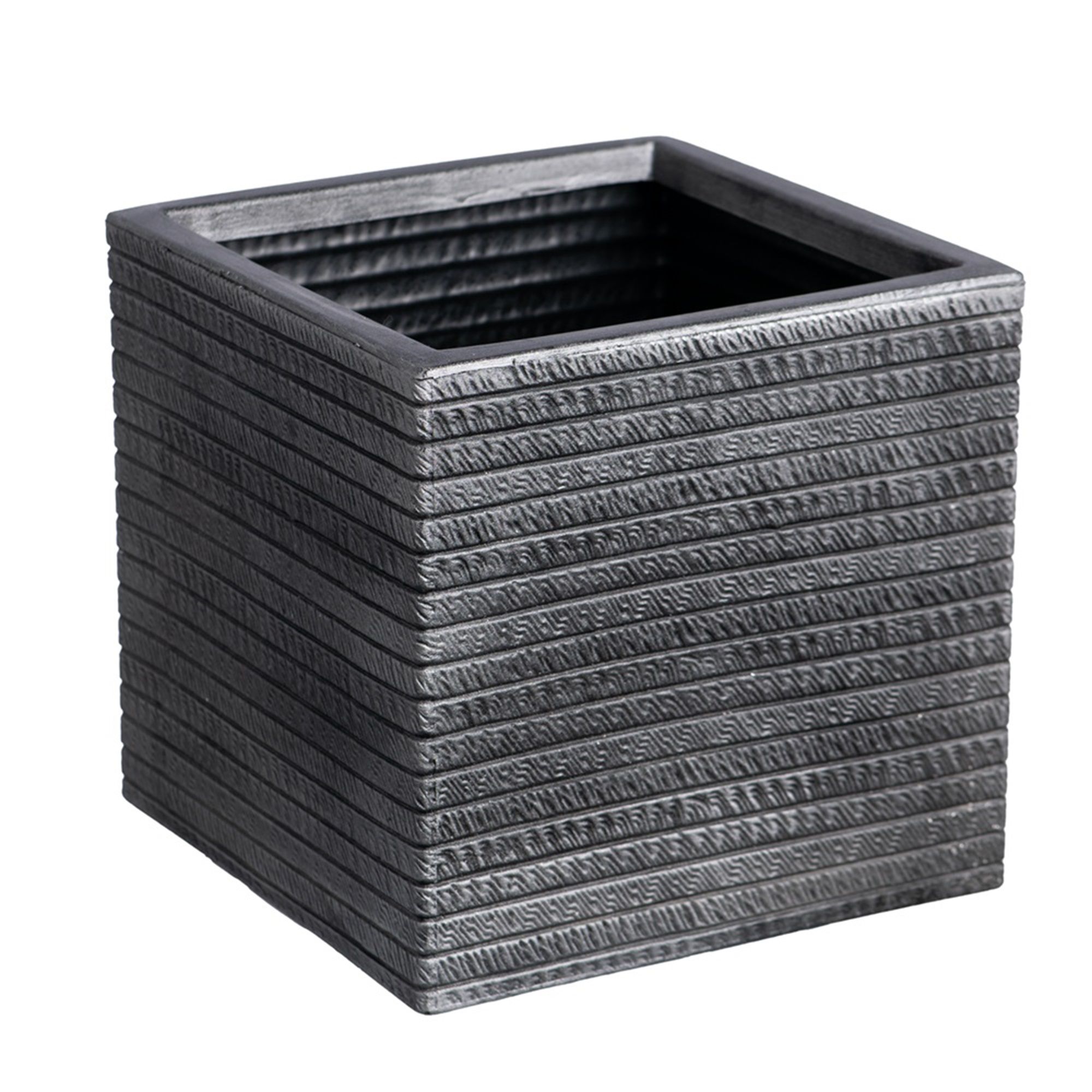 Strata Aztec Painted Pewter Plastic resin Plant pot (Dia) 32cm, (H)30cm