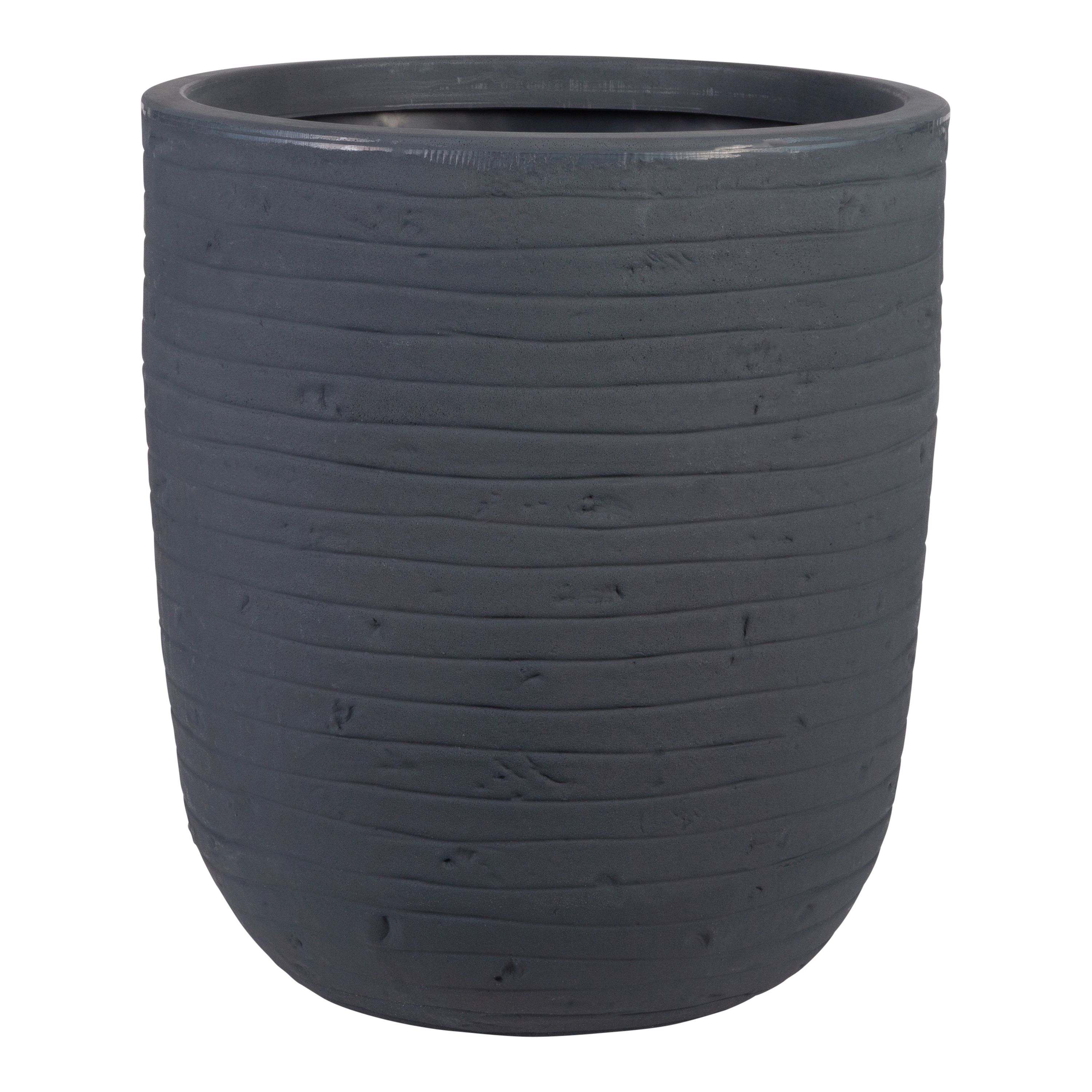 Strata Banbury Range Graphite Plastic Round Planter (H)40cm (W)35cm (D)35cm