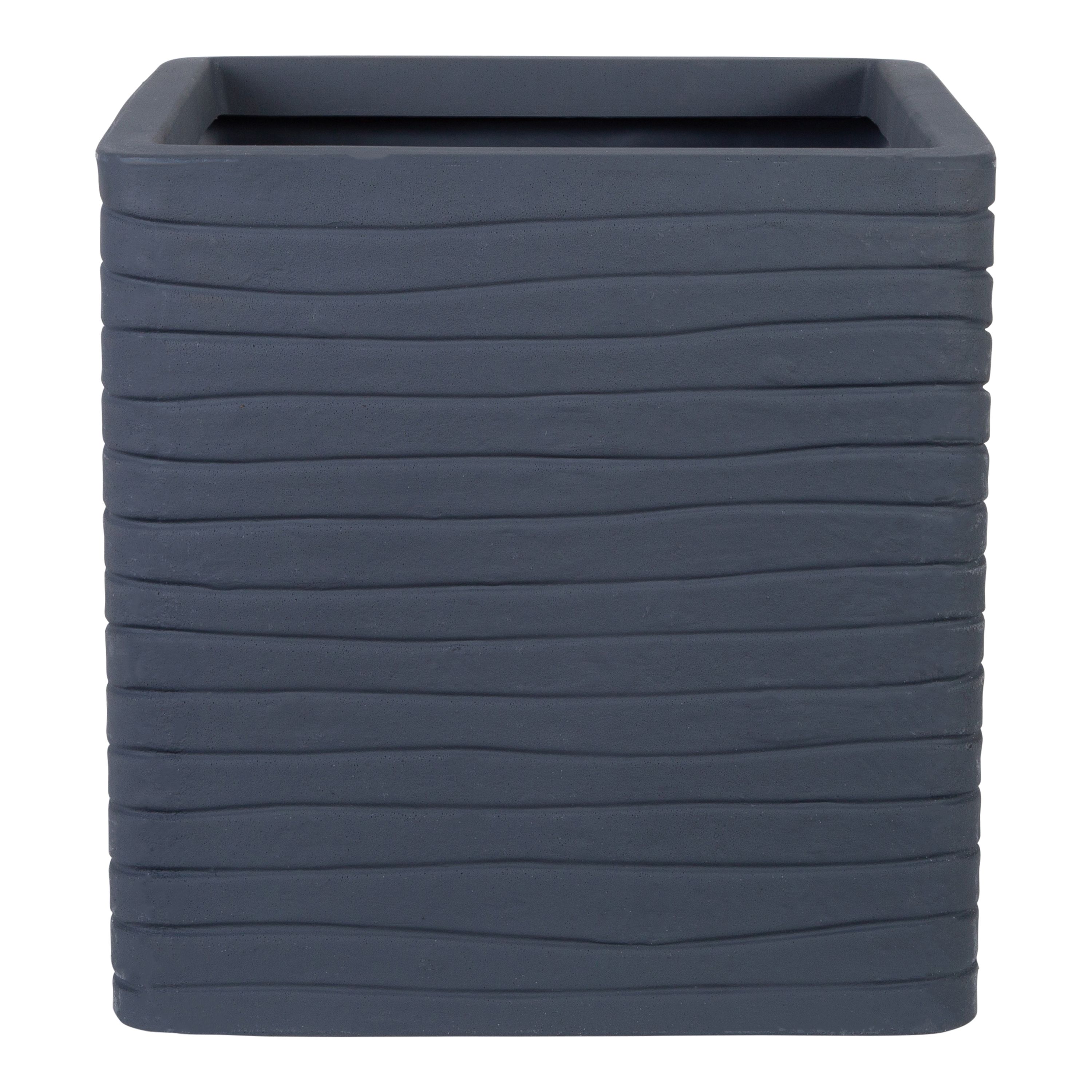 Strata Banbury Range Graphite Plastic Square Planter (H)30cm (W)30.5cm ...