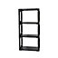 Strata Black 4 shelf Plastic Shelving unit (H)1480mm (W)370mm