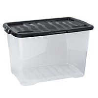 Strata Curve Clear 65L Plastic Stackable Storage box & Lid