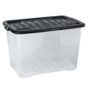 Strata Curve Clear 65L Plastic Stackable Storage box