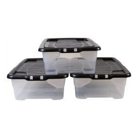 Clear Plastic Boxes Small Set of 25 in Display Holder Case Box