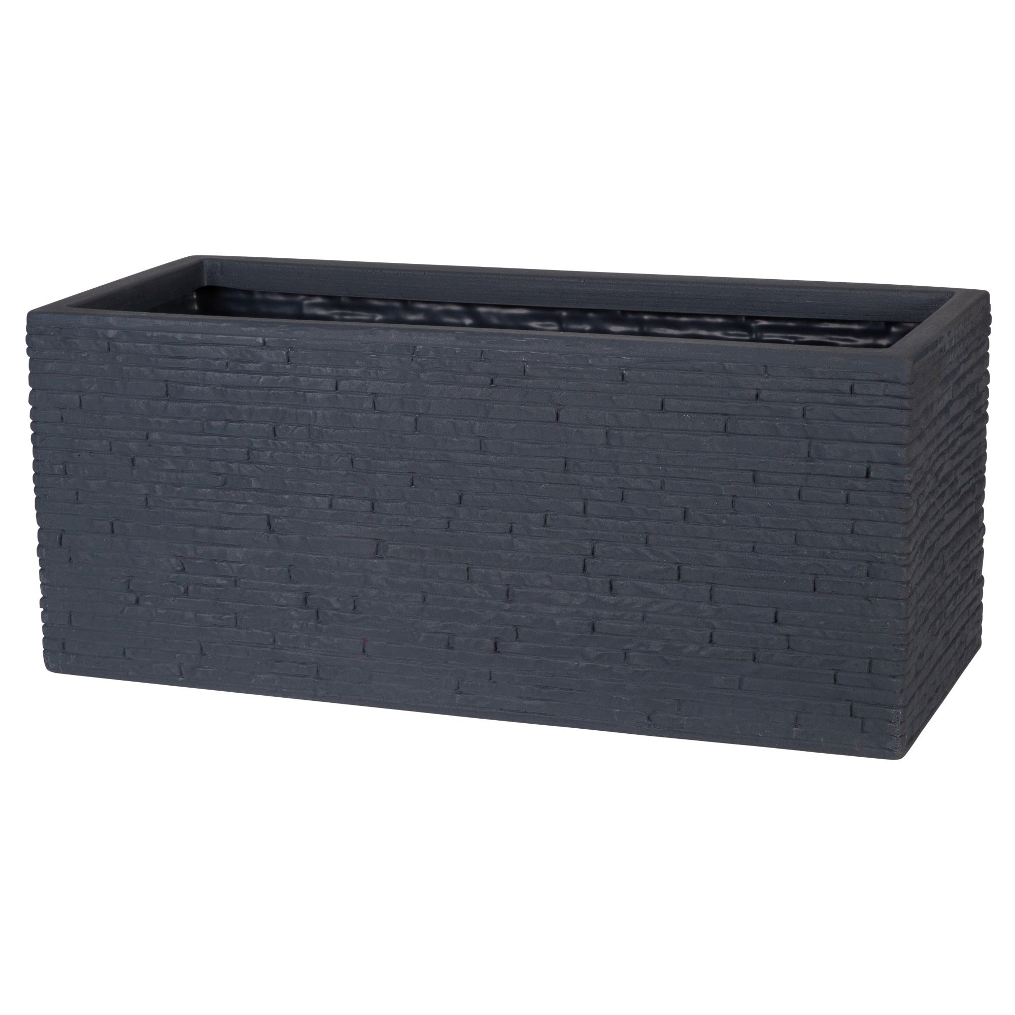 Strata Graphite Plastic Planter (H)45cm (W)30cm (D)30cm