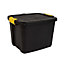Strata Heavy duty Black 42L Plastic Stackable Nestable Storage box