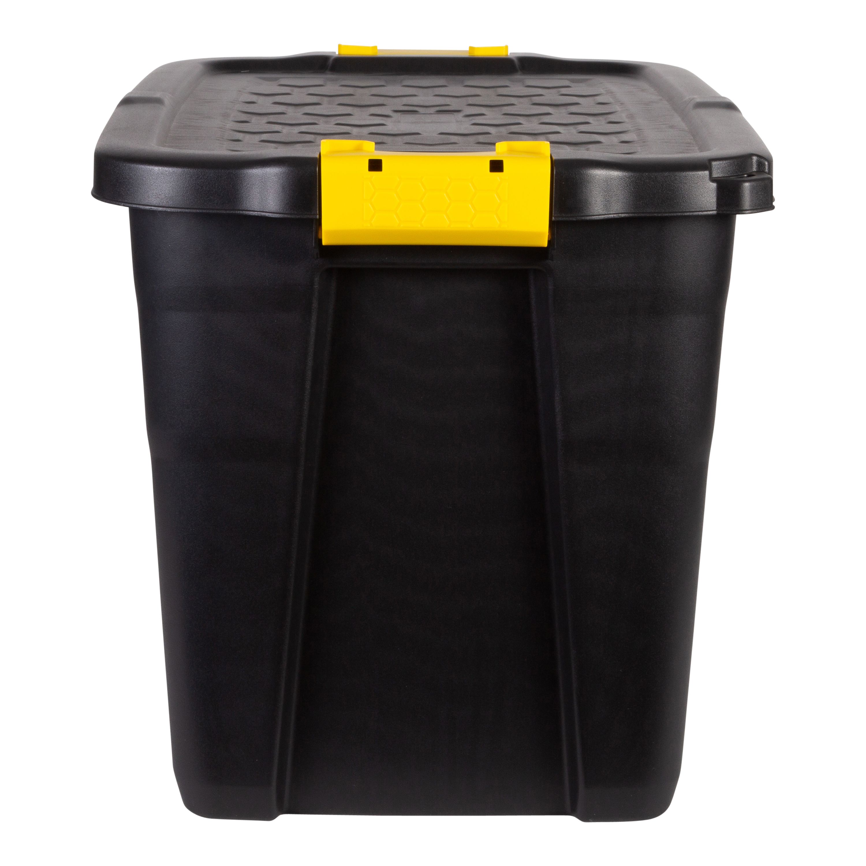 Strata Heavy duty Black 60L Plastic Stackable Storage box & Lid