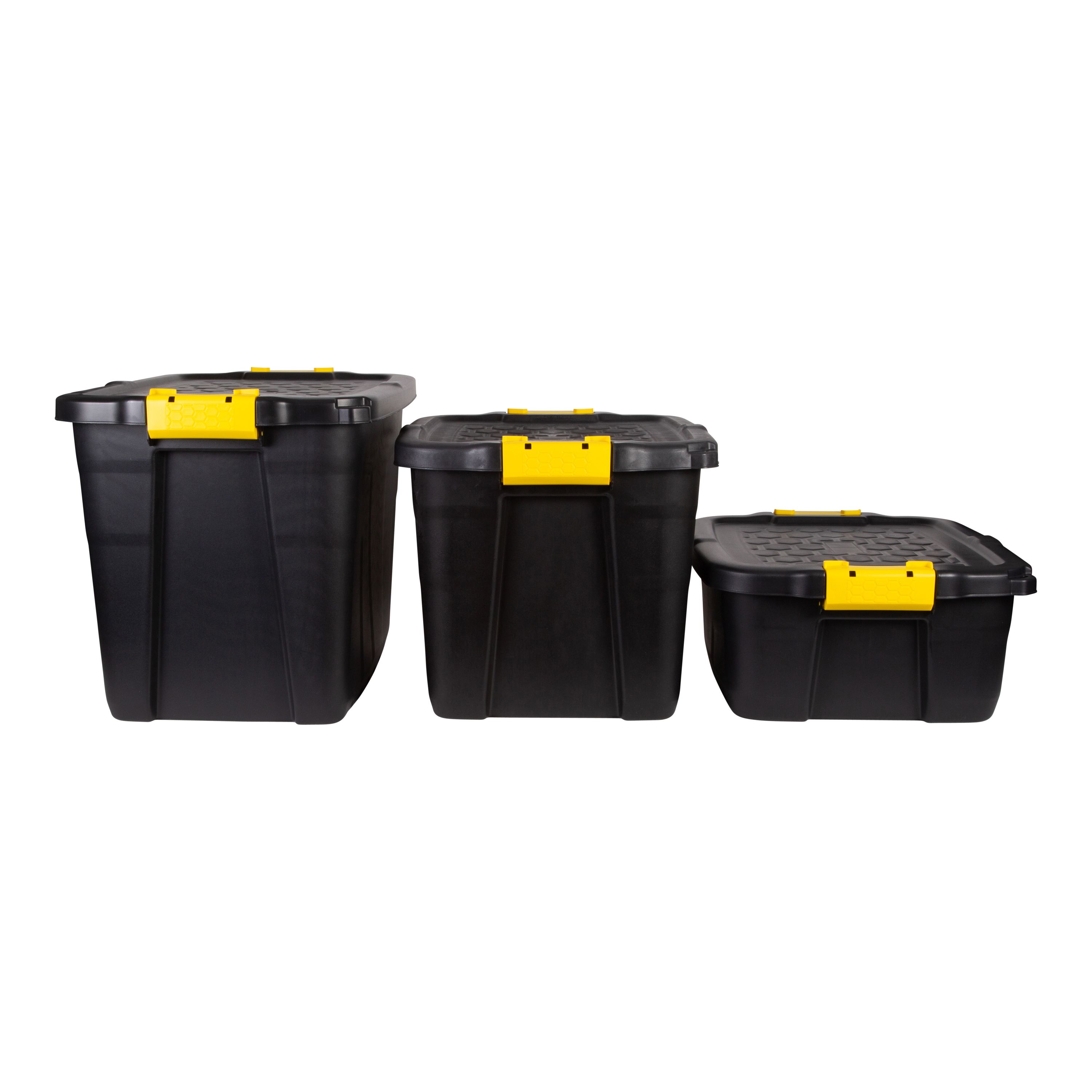 Strata Heavy duty Black 60L Plastic Stackable Storage box & Lid