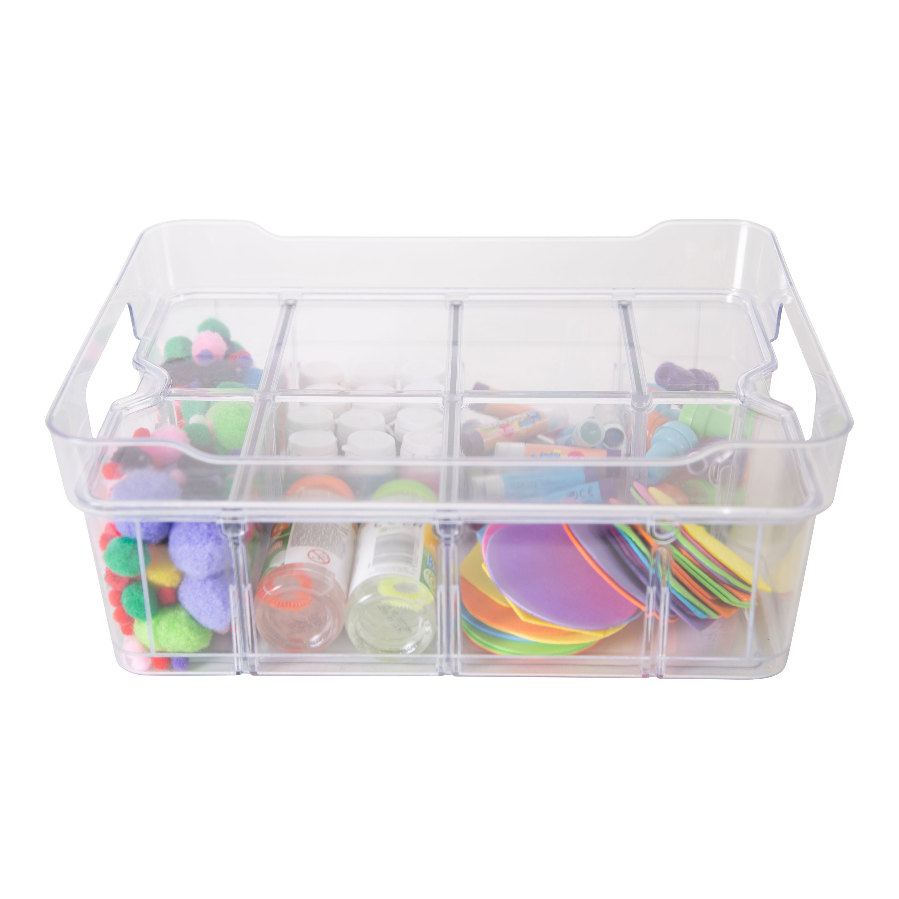 Strata Organise Me Plastic Stackable Storage basket & Lid (H)14.5cm (W)28cm (D)38cm