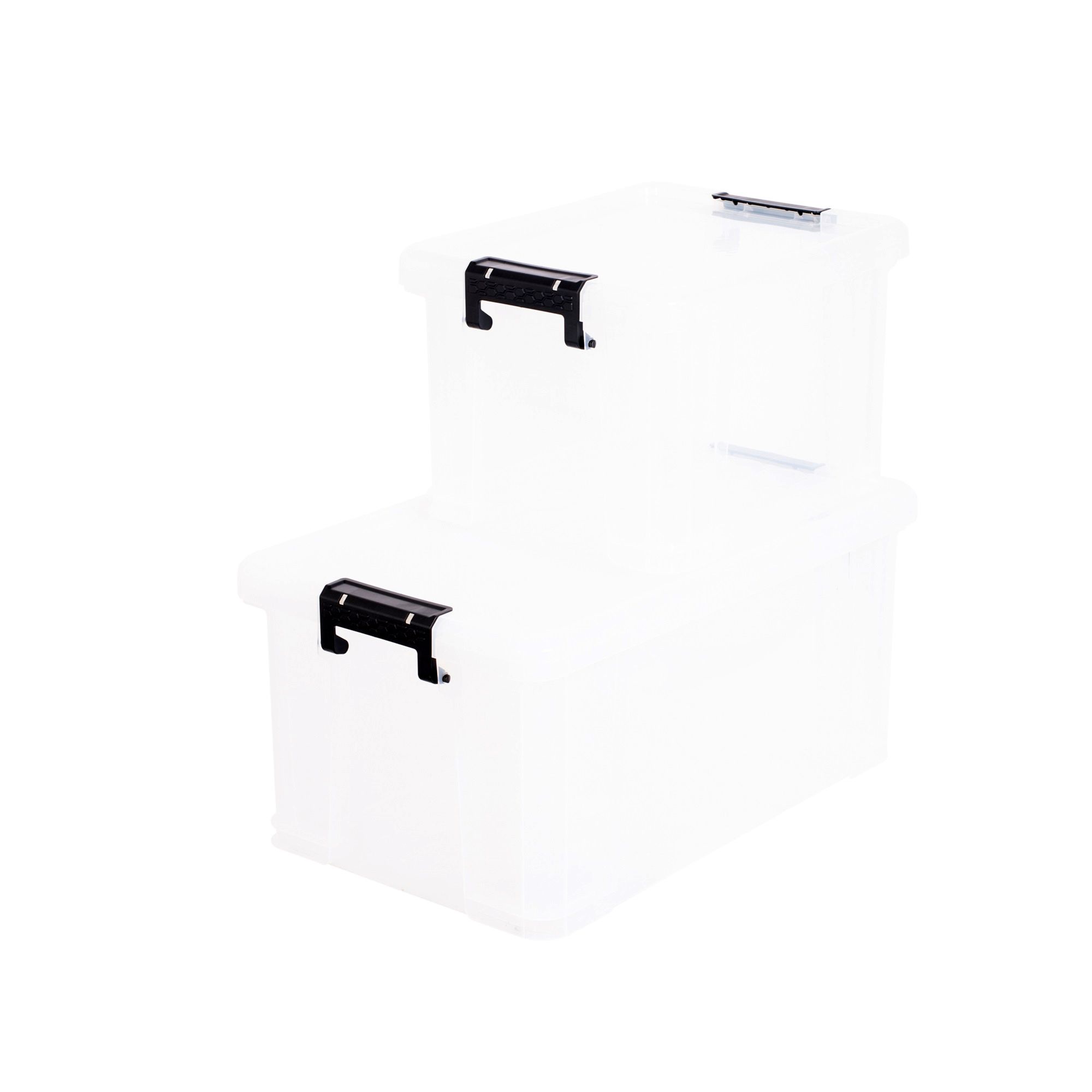 Strata Stackmaster 70L Medium Plastic Stackable Storage box with Lid ...