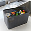 Strata Urban Charcoal Plastic Stackable Storage basket (H)35cm (W)54cm (D)33cm