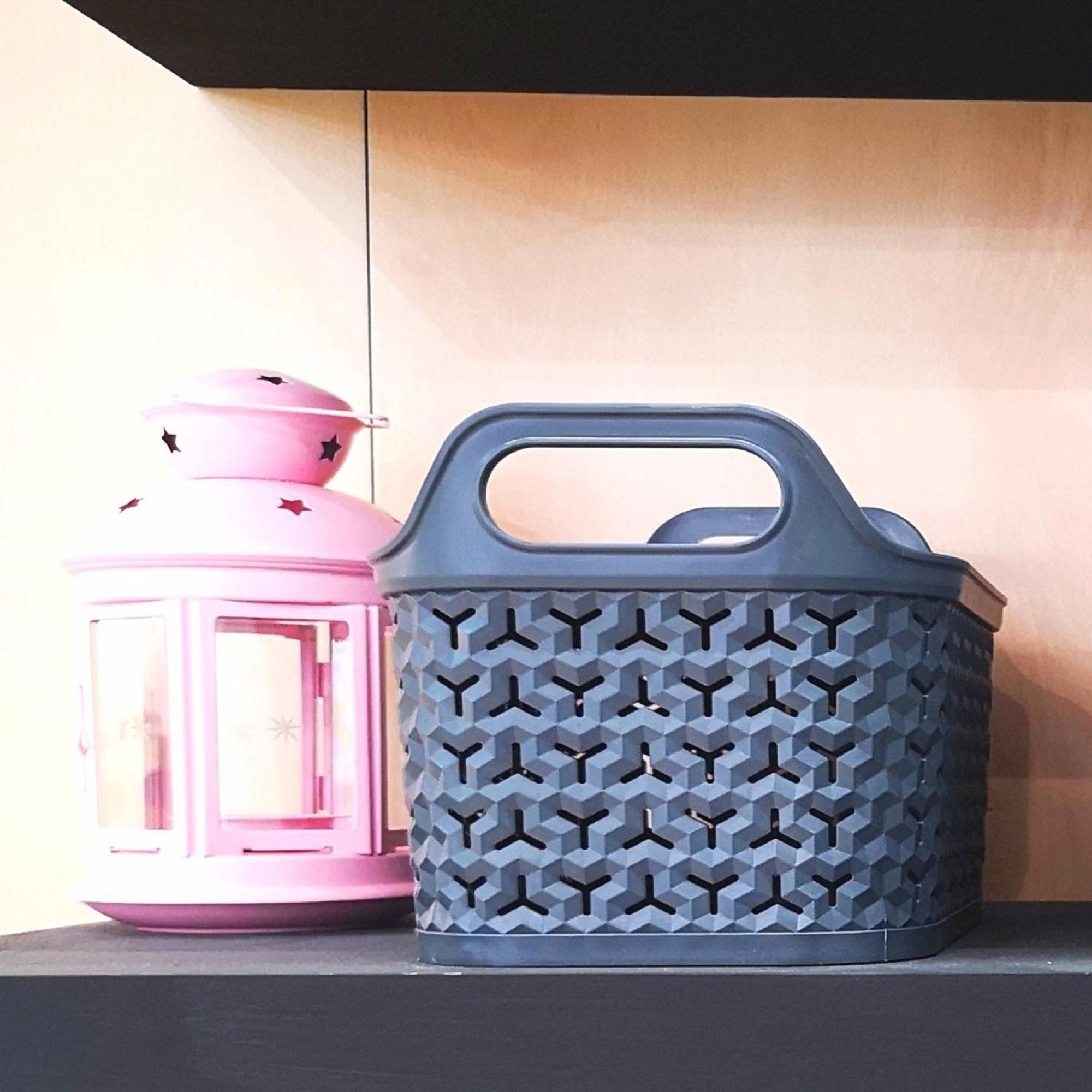 Strata Urban Charcoal Plastic Stackable Storage basket