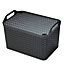 Strata Urban Dark grey Plastic Stackable Storage basket & Lid (H)29cm (W)30cm (D)43.5cm