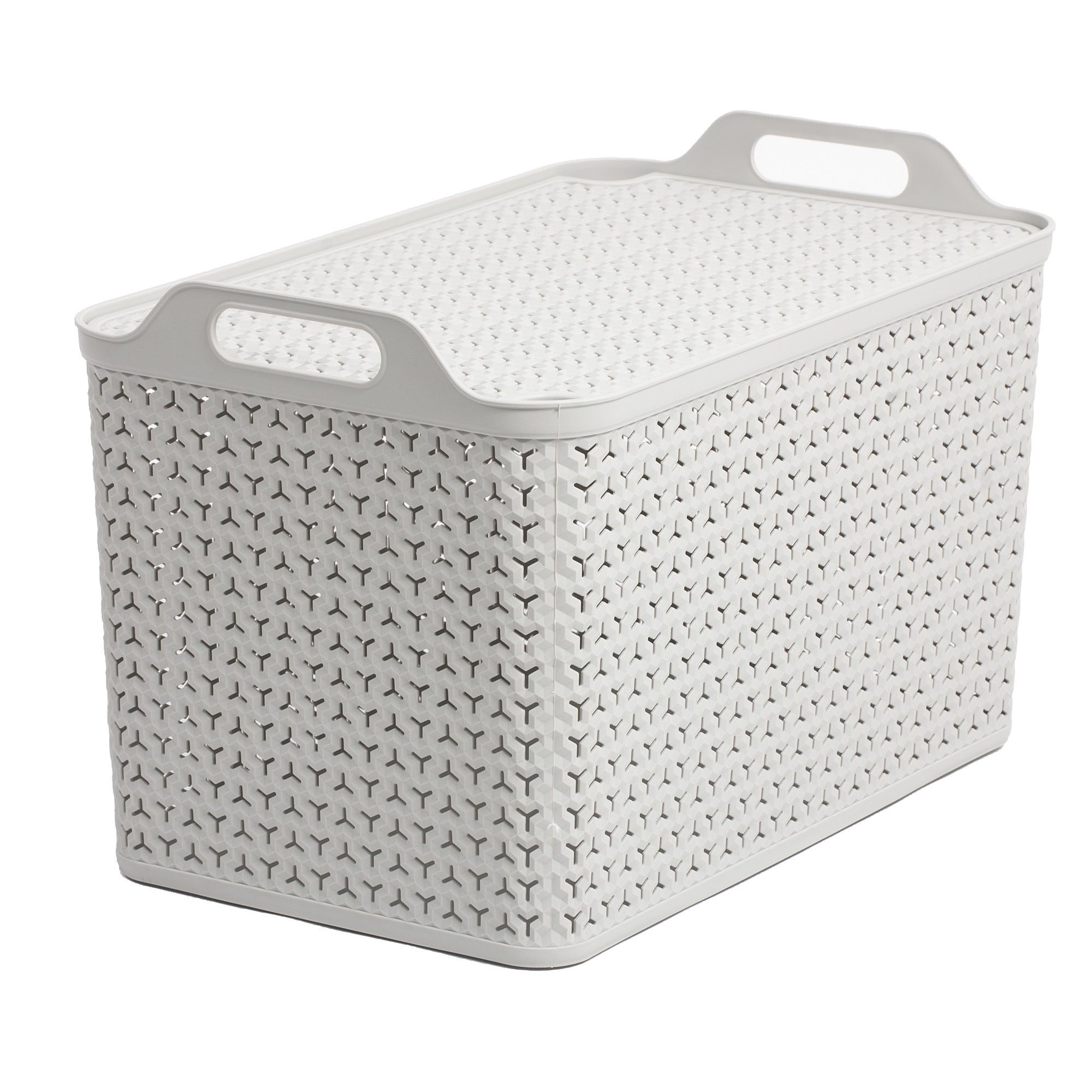 Strata Urban Grey Plastic Stackable Storage basket (H)35cm (W)54cm (D)33cm
