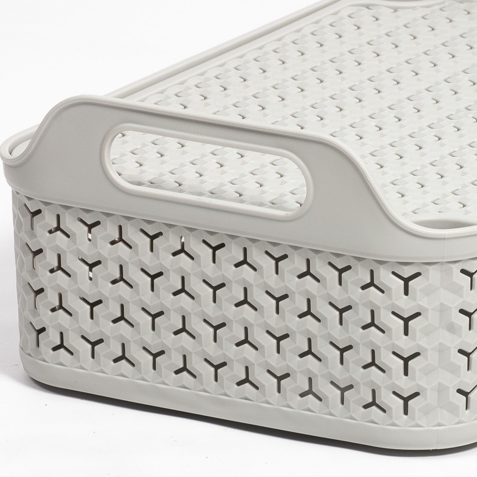 Strata Urban Grey Plastic Stackable Storage basket & Lid (H)15cm (W ...
