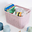 Strata Urban Pink Plastic Medium Stackable Storage basket & Lid (H)23cm (W)23.5cm (D)30.5cm
