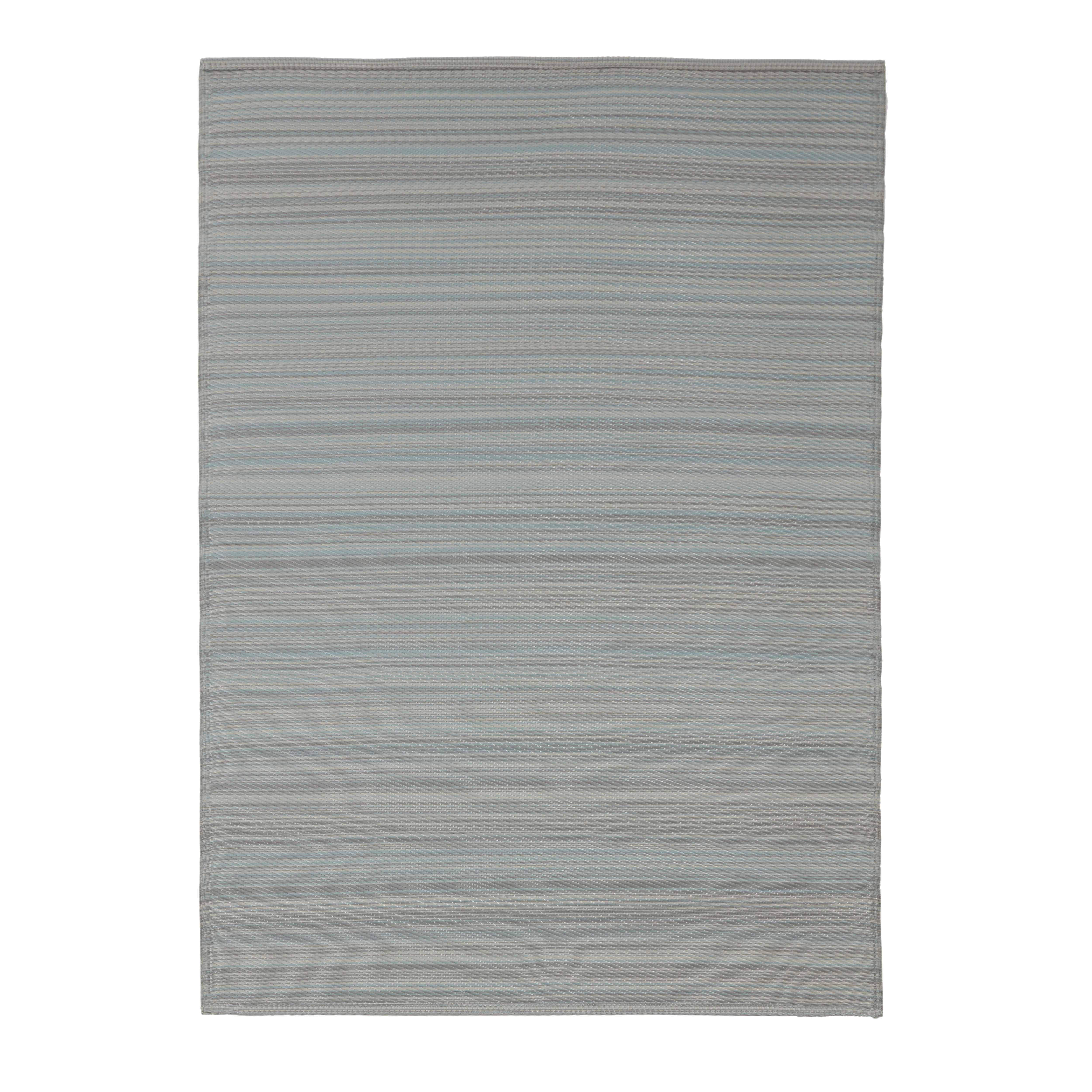 Striped Grey Outdoor Rug 170cmx120cm DIY at B&Q