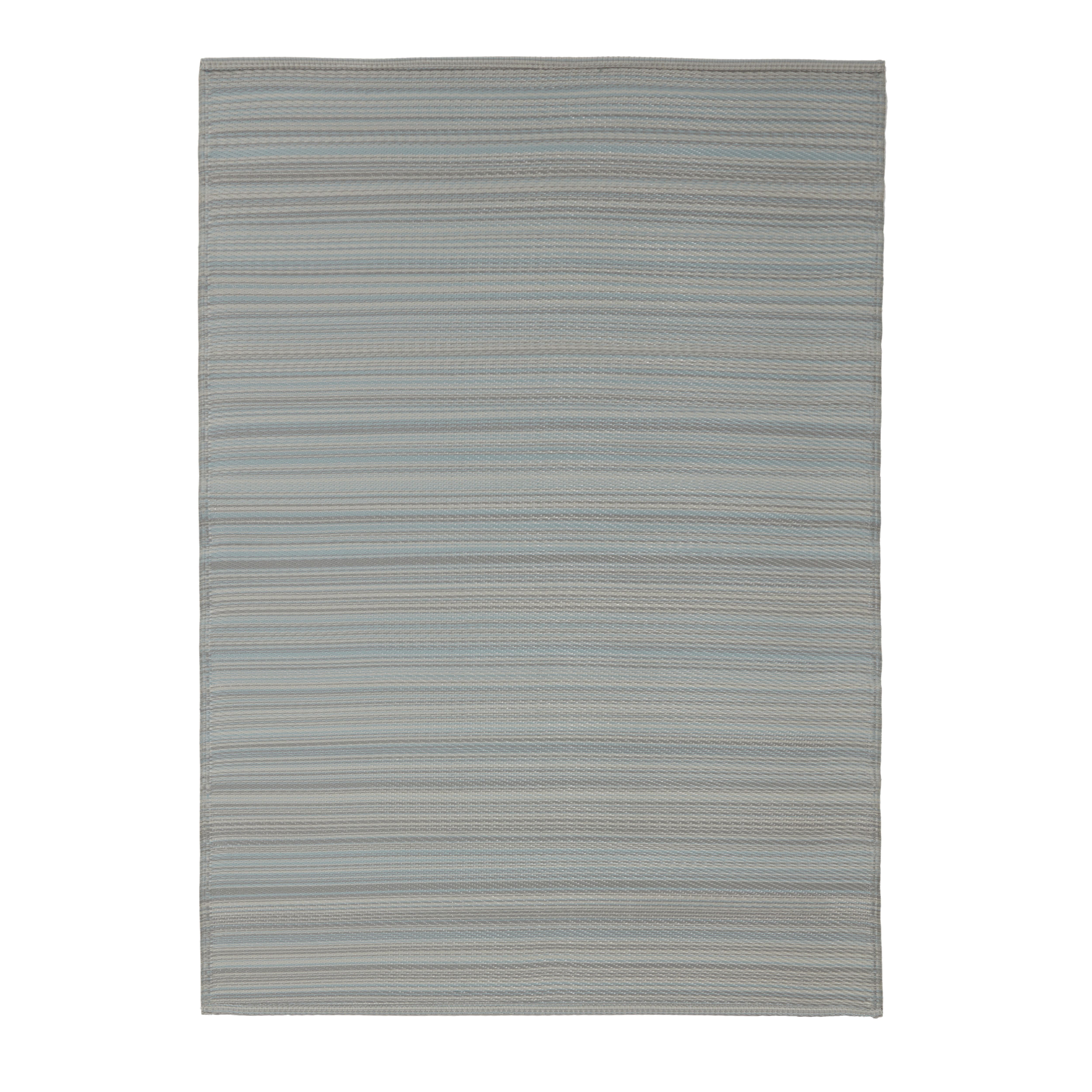 Striped Grey Outdoor Rug 170cmx120cm | DIY at B&Q