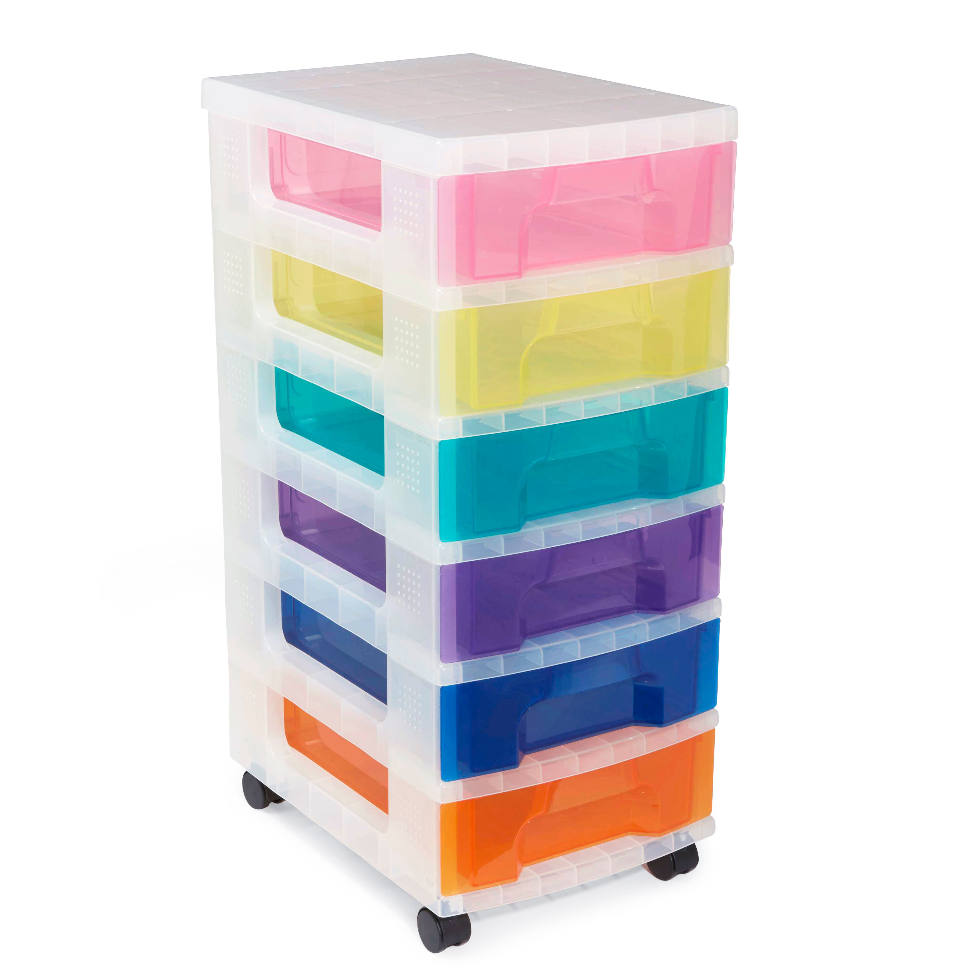 Strong & robust Multicolour Plastic With wheels Drawer tower DIY at B&Q