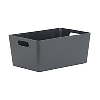 Studio 4.02 Textured Etched Design Dark grey Plastic Nestable Storage basket (H)11mm (W)25mm