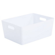 Studio 5.02 High polished finish White 11.5L Plastic Non-stackable Nestable Storage basket (H)150mm (W)260mm