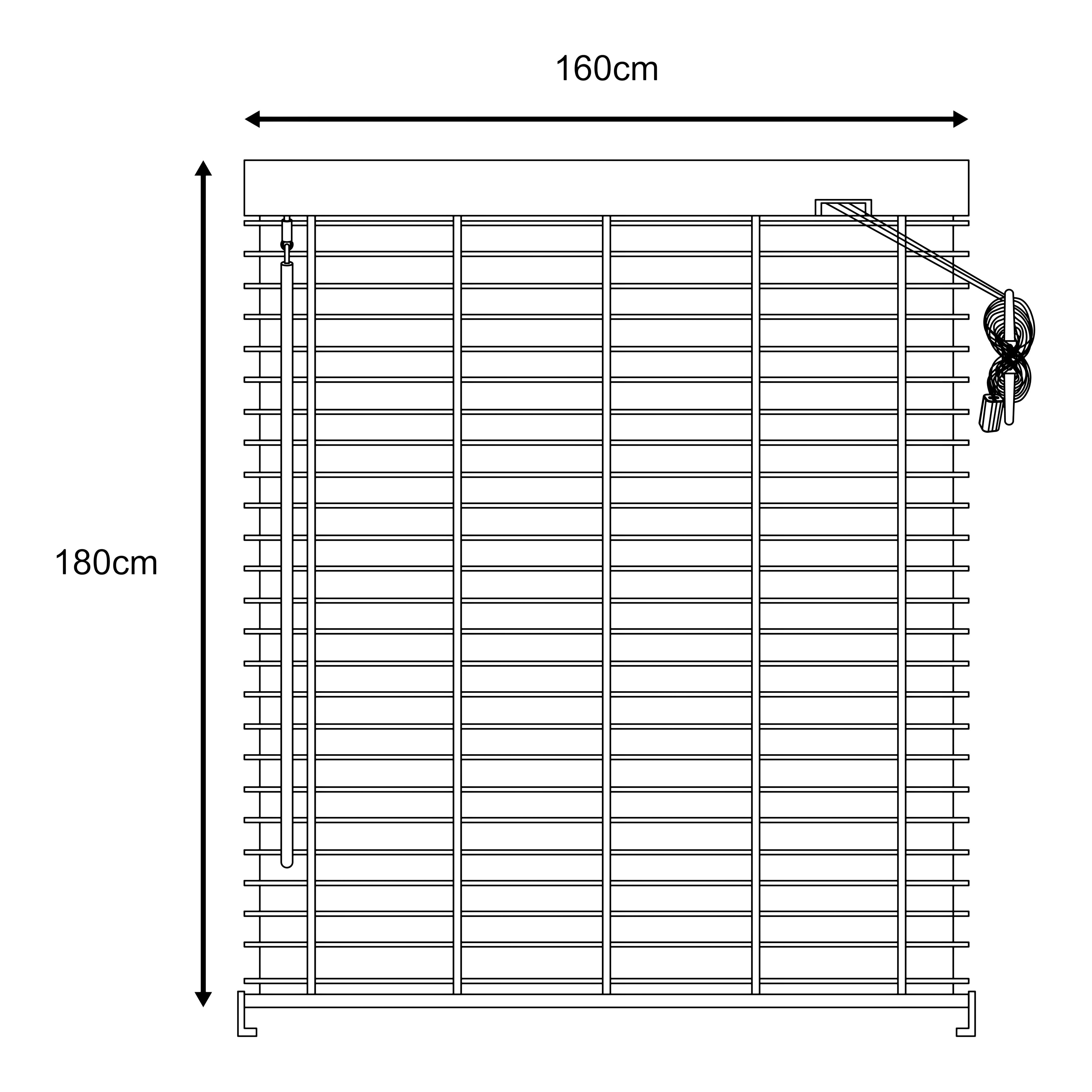 Studio Black Aluminium Venetian Blind (W)160cm (L)180cm
