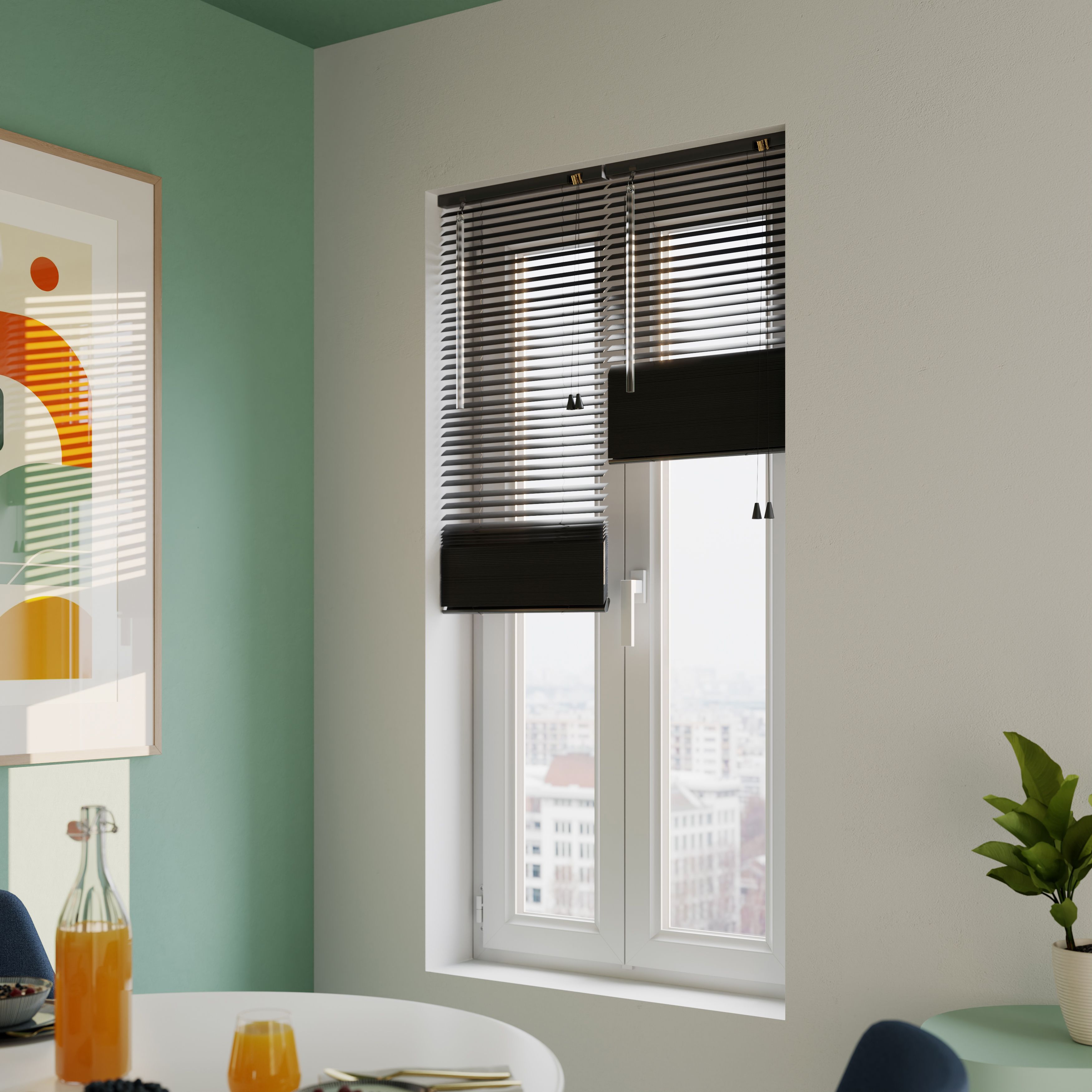 Studio Black Aluminium Venetian Blind (W)40cm (L)180cm